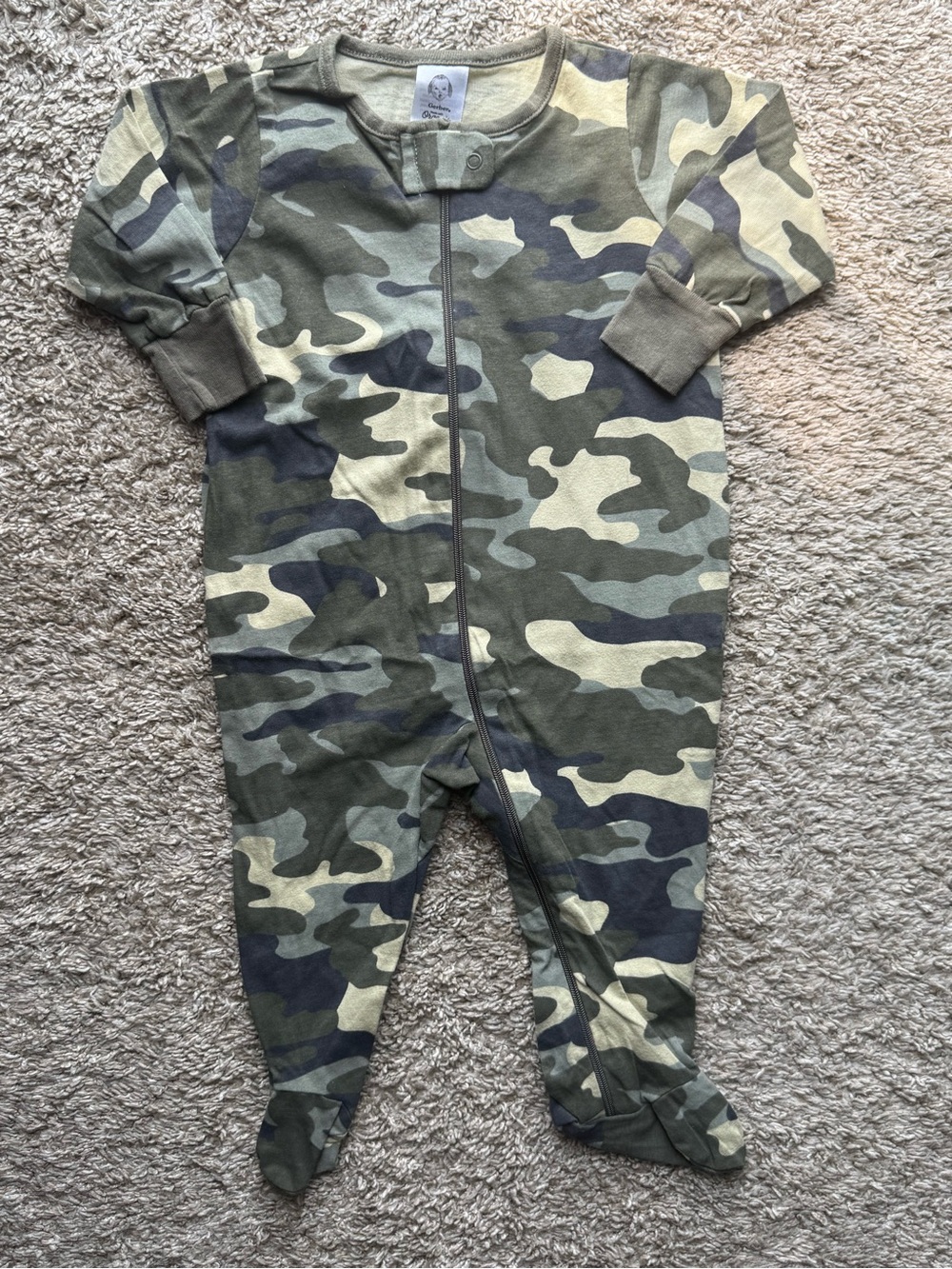Gerber Organic Cotton Camo Footed Zip Sleeper Pajamas 3-6 Months